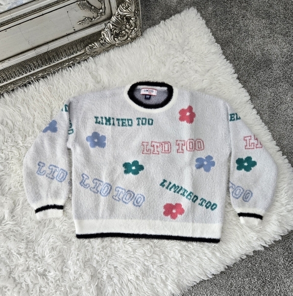Limited Too Girls Eyelash Sweater. Color: Ivory. Size Large (12-14). New. - Picture 3 of 9
